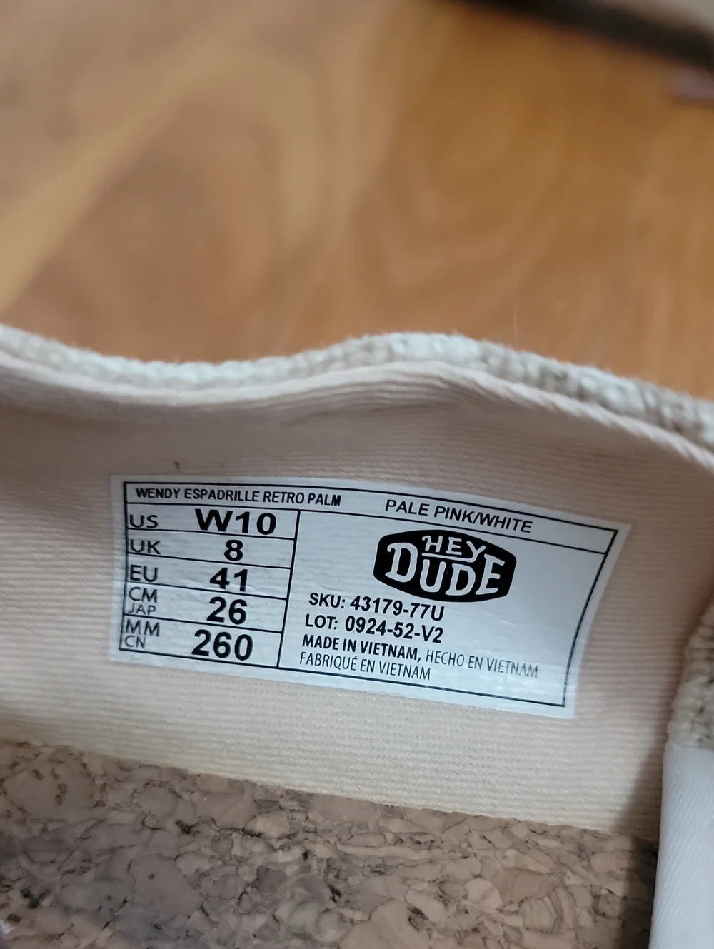 Hey Dude Women's Beige Patterned Espadrille Sneakers Shoes Slip On Size 10